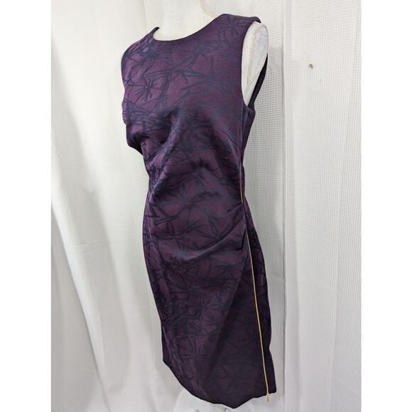ESCADA! 2 PIECE VIOLET & BLACK ZIPPER ACCENTED DRESS & JACKET SUIT SET! SZ 8, 38 - Picture 7 of 14